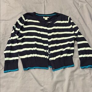 Old Navy Striped cropped Cardigan in Navy and Aqua XL